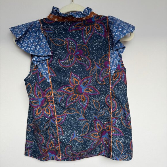 Sezane Chiara Shirt Floral Mix NWOT 36 (4) - Picture 6 of 6